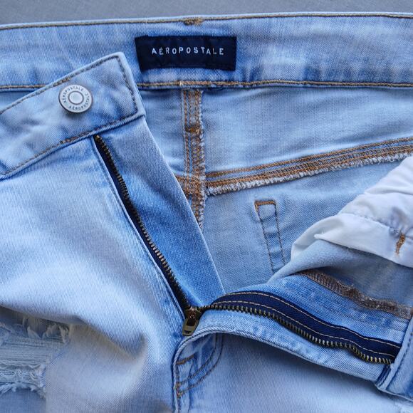 Aeropostale Flex Effects High-Rise Denim Shorts L ? no tag unisex distressed - Picture 4 of 13